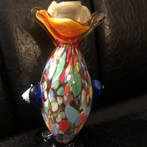 2669 Vintage Murano Italy Art Glass Clown Original Murano Sticker - Picture 6 of 14